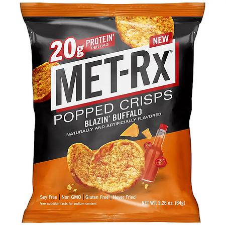 Met-Rx Popped Protein Crisps  Blazin Buffalo - 6 x 2.26 oz Bags