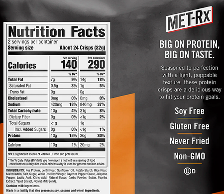Met-Rx Popped Protein Crisps  Blazin Buffalo - 6 x 2.26 oz Bags
