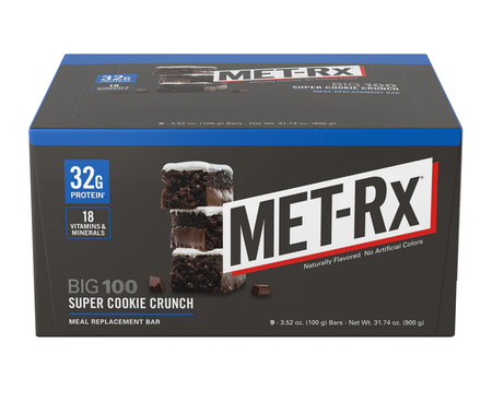 Met-Rx Big 100 Bar Super Cookie Crunch - 9 Bars