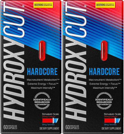 Hydroxycut Hardcore - 2 x 60 Capsule Bottles  TWINPACK