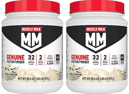 -Muscle Milk Genuine Protein Powder  Vanilla Creme - 3.86 Lb (2 x 1.93 Lb Btls)  TWINPACK