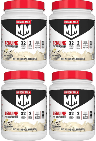 - Muscle Milk Genuine Protein Powder  Vanilla Creme - 7.72 Lb (4 x 1.93 Lb Btls)  4 PACK