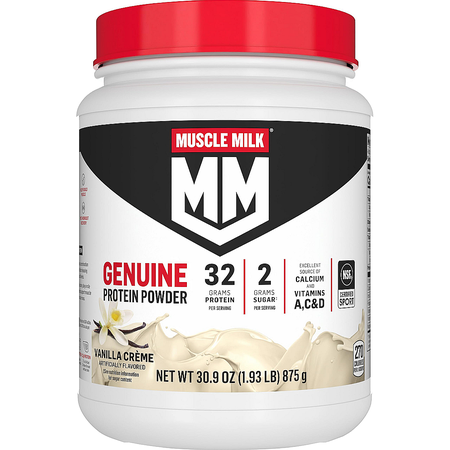 -Muscle Milk Genuine Protein Powder  Vanilla Creme  - 1.93 Lb (13 Servings)