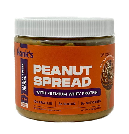 Hank’s Protein Plus Peanut Spread  Mocha Toffee Crunch - 15.5 oz
