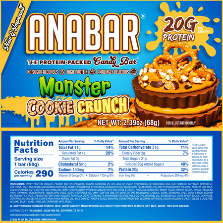 Anabar Monster Milk Chocolate Cookie Crunch - 12 Bars