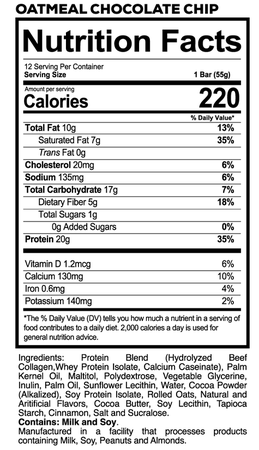 Redcon1 MRE Bar  Oatmeal Chocolate Chip - 12 Bars