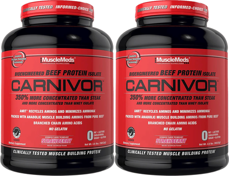 MuscleMeds Carnivor Beef Protein Strawberry - 2 x 56 Servings TWINPACK