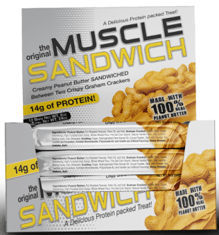 Muscle Sandwich Bars Peanut Butter Graham Cracker - 12 Bars
