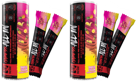 Mutant Madness ALL-IN Pre Workout  Tropical Cyclone Packets - 24 Packs (2 x 12 Packets)  TWINPACK