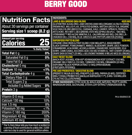 Mutant BIG GREENS Berry - 30 Servings