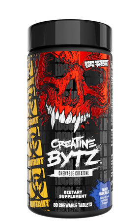 Mutant Creatine Bytz Chewable Creatine Tablets  Tangy Blue Razz - 80 Chewable Tablets