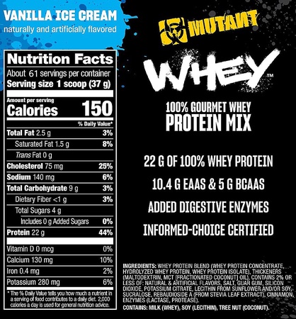 Mutant WHEY Protein Vanilla Ice Cream - 5 Lb