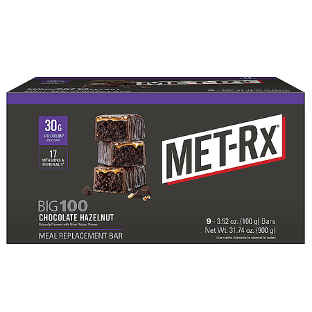 Met-Rx Big 100 Bar Chocolate Hazelnut - 9 Bars