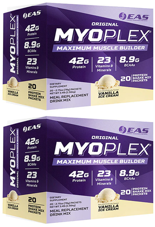 EAS Myoplex Shake Mix Vanilla - 40 Packs (2 x 20 Pack Boxes) (FREE SHIPPING)  TWINPACK