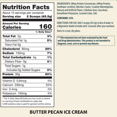 Myprotein Origin Protein  Butter Pecan Ice Cream  - 1.5 Lb  (30g of protein and 5g of creatine per serving)