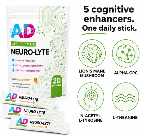 Project AD Neuro-Lyte  Fresh Pressed OJ - 20 Servings