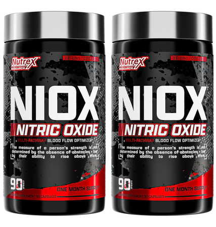 Nutrex NIOX - Boosts Nitric Oxide for Sustained Performance - 180 Capsules (2 x 90 Cap/30 Serving Btls) TWINPACK