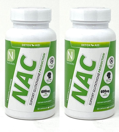 Nutrakey NAC 600 Mg N-Acetyl-L-Cysteine - 120 Capsules (2 x 60 Capsule Bottles) TWINPACK