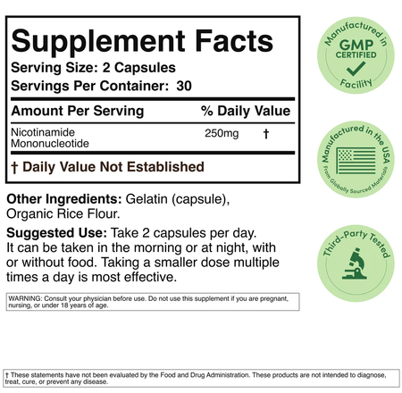 Double Wood NMN  - 60 Capsules