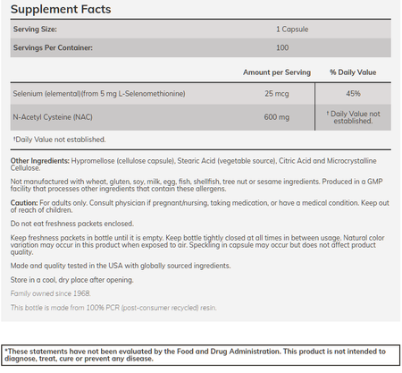 Now Foods NAC N-Acetyl-L-Cysteine 600 Mg - 120 Capsules