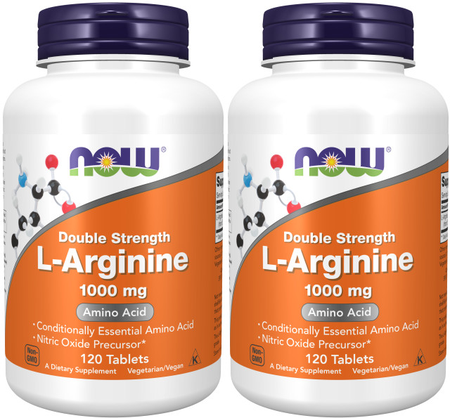 Now Foods L-Arginine 1000 Mg - 240 Tablets (2 x 120 Tablet Bottles) TWINPACK