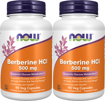 Now Foods Berberine HCl - 2 x 90 Veg Capsule Bottles TWINPACK
