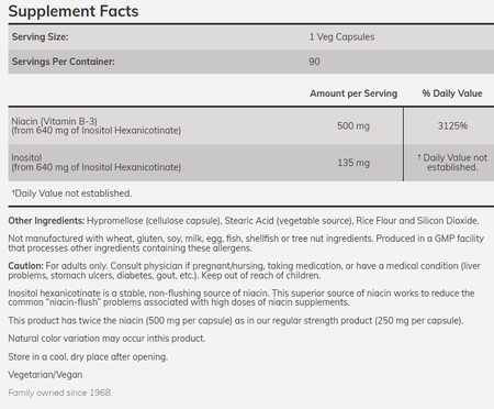 Now Foods Niacin 500 Mg Flush-Free - 90 Veg Capsules