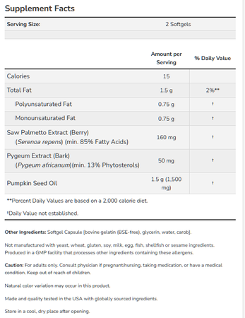 Now Foods Pygeum & Saw Palmetto - 120 Softgels