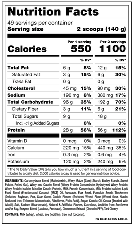 Mutant Mass Cookies & Cream - 15 Lb