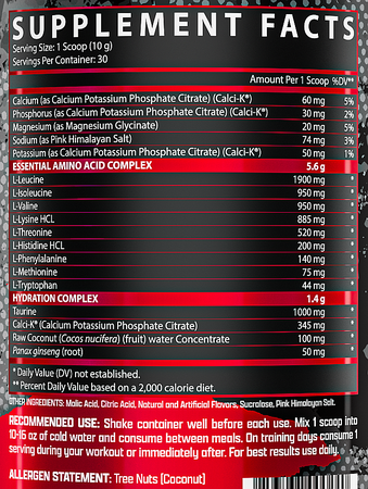 Nutrex EAA's  Strawberry Watermelon (5.6 Grams EAA's) - 60 Servings (2 x 30 Servings) TWINPACK
