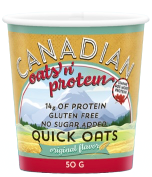 Canadian Oats n' Protein Quick Oats  Original - 12 x 50 gram Cups