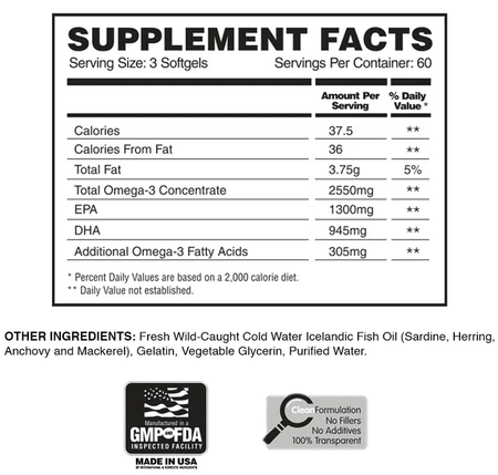 Apollon Nutrition Omega Supreme Fish Oil - 180 Capsules