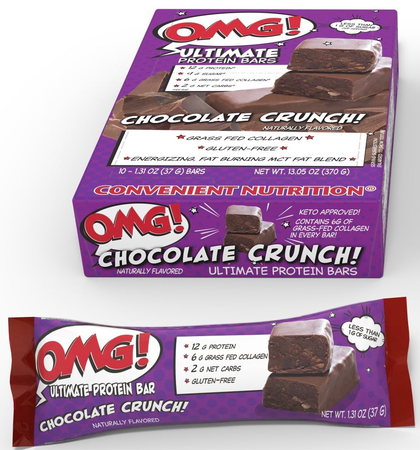 Convenient Nutrition OMG Ultimate Protein Bars  Chocolate Crunch - 10 Bars