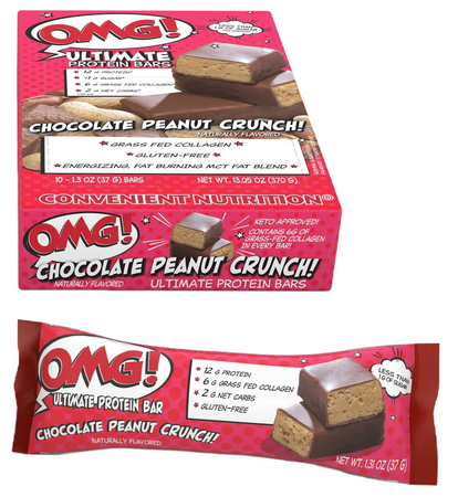 Convenient Nutrition OMG Ultimate Protein Bars  Chocolate Peanut Crunch - 10 Bars