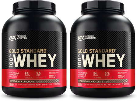 -Optimum Nutrition 100% Whey Gold Standard Extreme Milk Chocolate - 10 Lb (2 x 5 Lb)  TWINPACK
