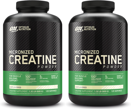 Optimum Nutrition Creatine Micronized - 1200 Grams (2 x 600 Gram Bottles) TWINPACK