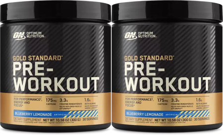 Optimum Nutrition Gold Standard Pre-Workout Blueberry Lemonade - 60 Servings (2 x 30 Serving Btls)  TWINPACK