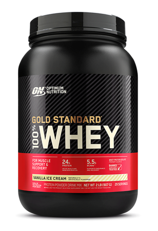 -Optimum Nutrition 100% Whey Gold Standard Vanilla Ice Cream  - 29 Servings (2 Lb)