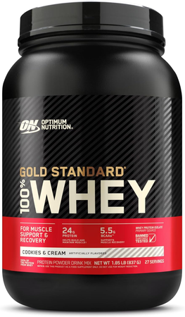 -Optimum Nutrition 100% Whey Gold Standard Cookies & Cream  - 27 Servings