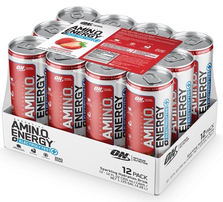 Optimum Nutrition Amino Energy Sparkling Rtd Strawberry - 12 Cans