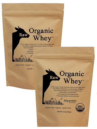Raw Organic Grass Fed Whey Protein  Unflavored - 24 oz 28 Servings (2 x 12 oz Bags) TWINPACK