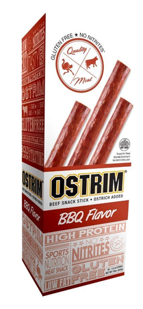 Ostrim Grass-Fed Beef/Ostrich BBQ Snack Sticks 1.5 Oz - 10 Sticks