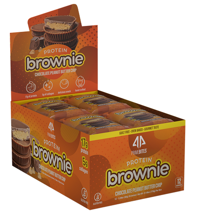 Prime Bites Protein Brownie Chocolate Peanut Butter Chip - 12 Pack