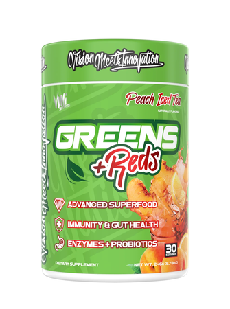 VMI Sports Greens + Reds  Peach Iced Tea - 30 Servings