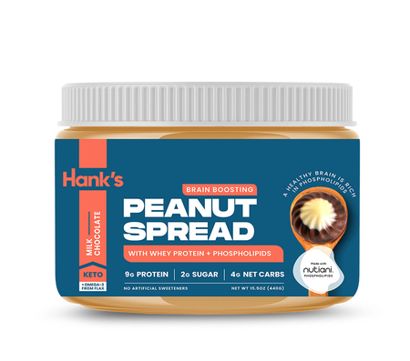 Hank’s Protein Plus Brain Boosting Peanut Butter Spread  Milk Chocolate - 15.5 oz