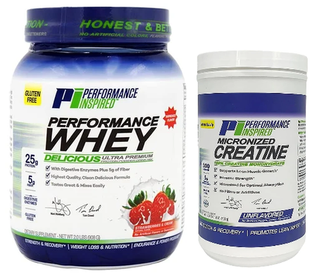 - Performance Inspired Nutrition WHEY Protein Blueberry 2 Lb + Creatine 500g Combo