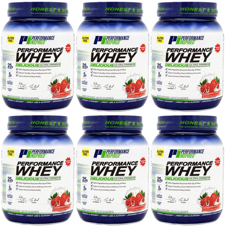 - Performance Inspired Nutrition WHEY Protein  Strawberries & Cream- 12 Lb (6 x 2 Lb Btls)  *Best by date 3/26