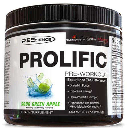PES Prolific Pre Workout  Sour Green Apple - 20 Servings (40 Scoops)  *Expiration date 8/26