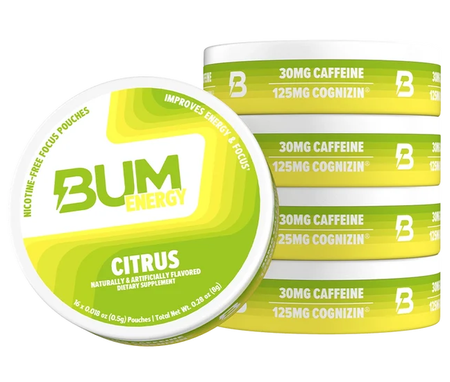 BUM Energy & Focus Pouches  Citrus - 5 Pack (80 Pouches)