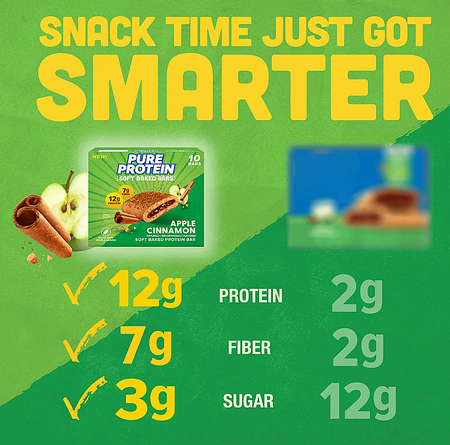 Pure Protein Bars Soft Baked Protein Bars  Apple Cinnamon - 10 Bars
